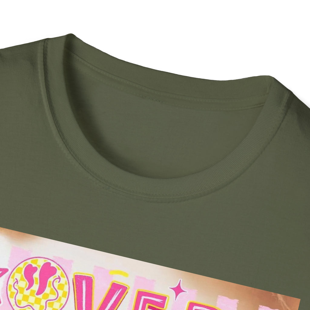 “Overstimulated Moms Club” Graphic T-Shirt — Funny Mom Gift, Bright Retro Doodle Design