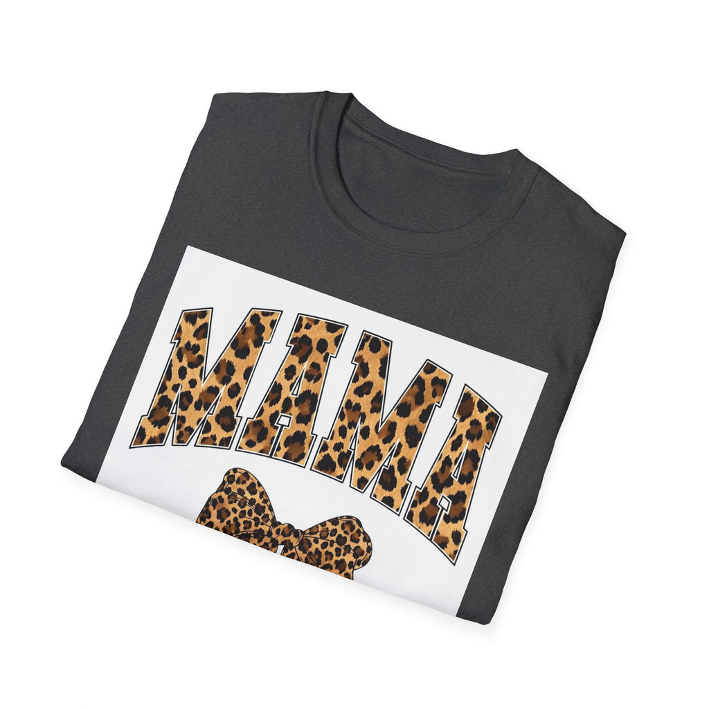 Mama Leopard Bow T-Shirt — Cute Leopard Print Mom Tee