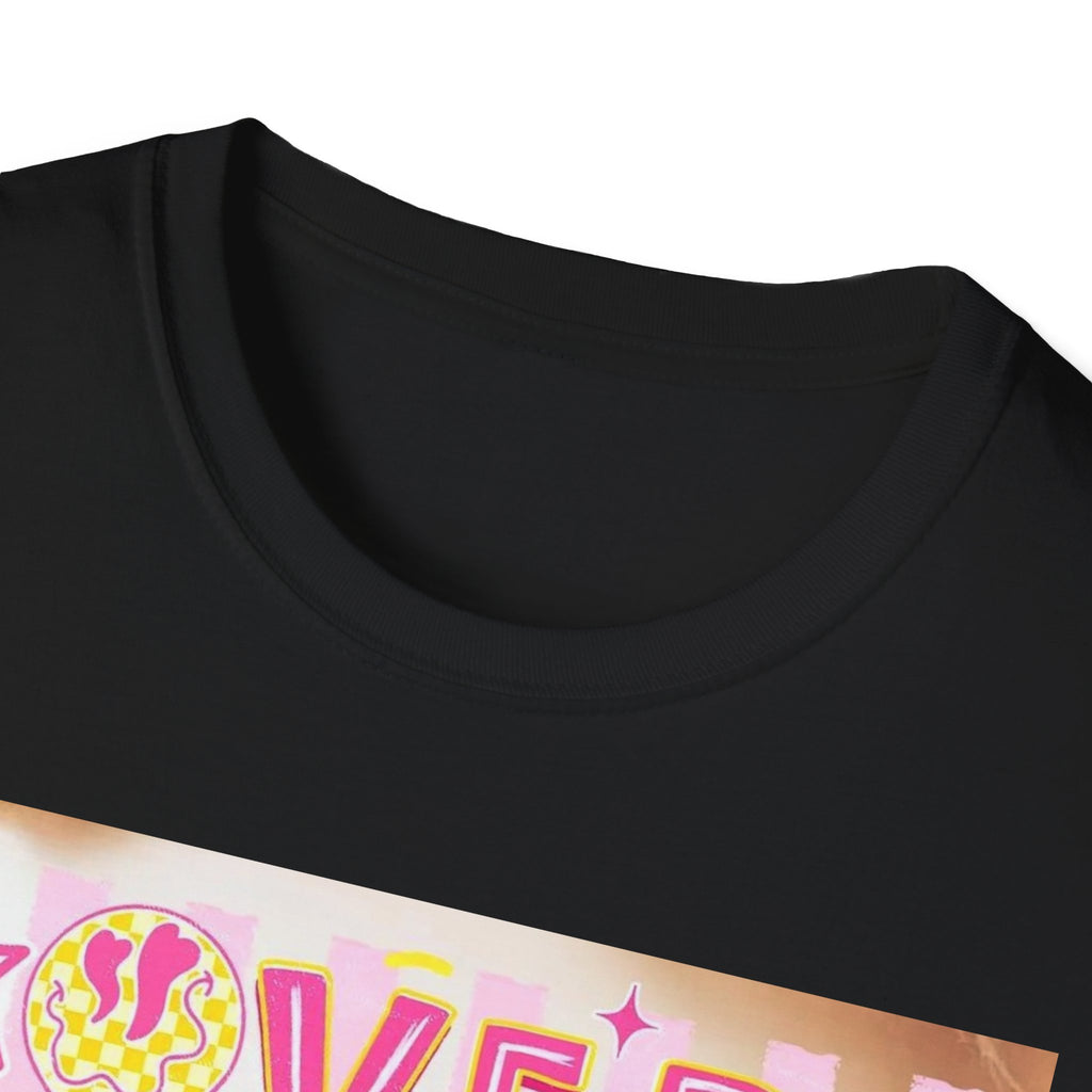 “Overstimulated Moms Club” Graphic T-Shirt — Funny Mom Gift, Bright Retro Doodle Design