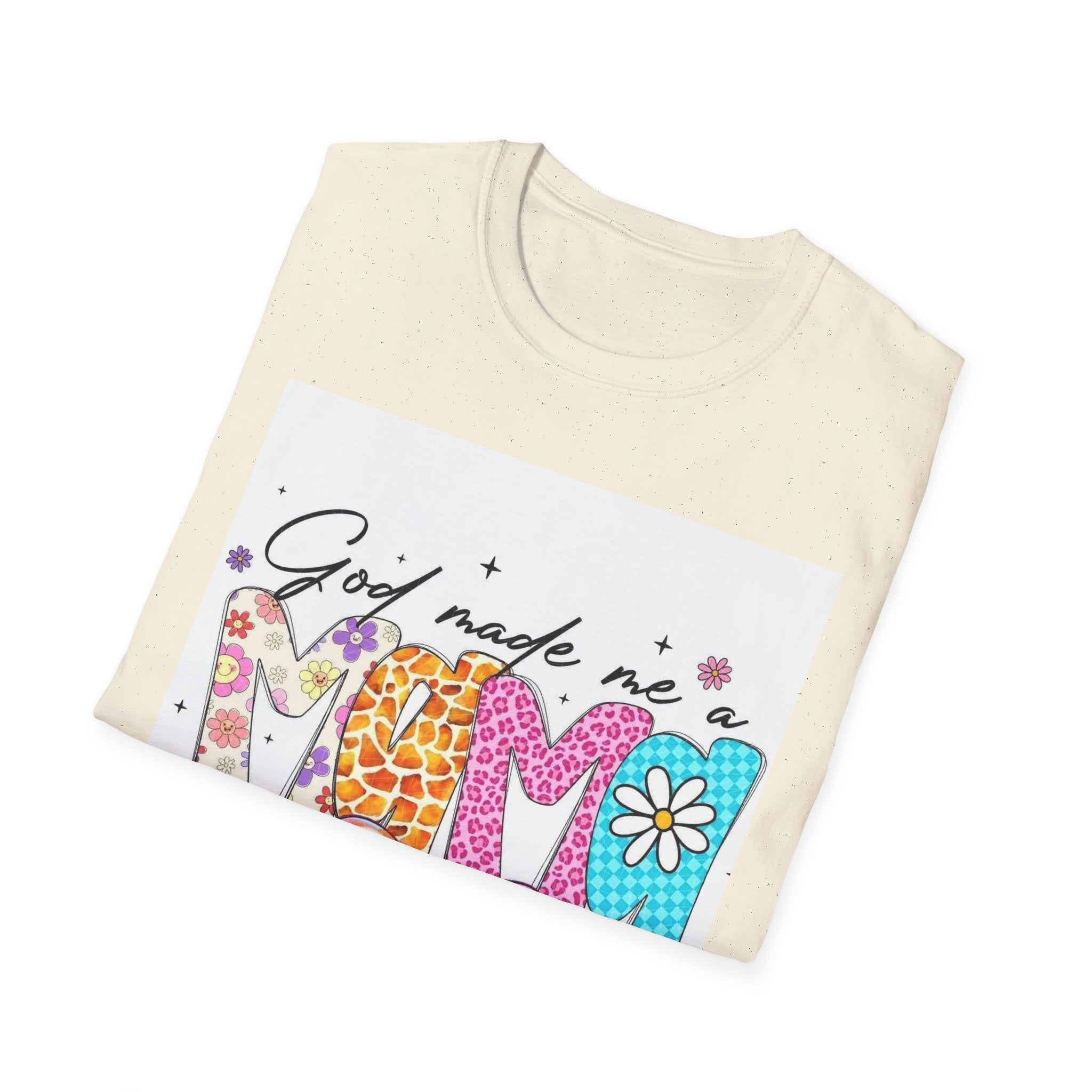God Made Me a Mama Floral Mom T-Shirt