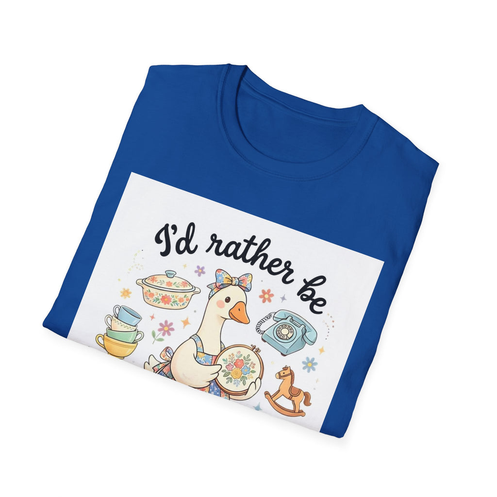 I’d Rather Be Thrifting T-Shirt — Vintage Thrift Store Duck Graphic Tee
