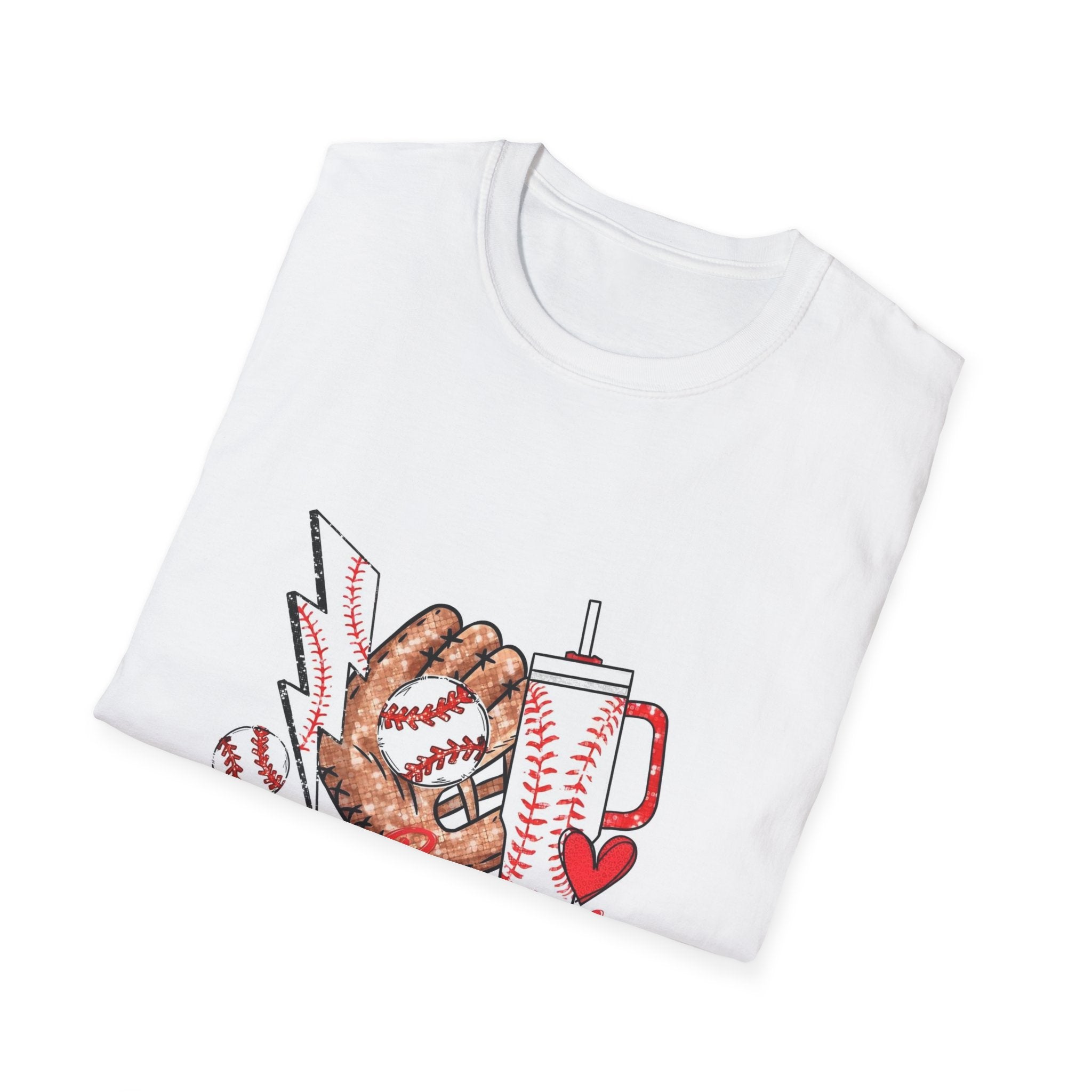 Baseball Mama T‑Shirt — Retro Glove & Bat Softball Mom Tee