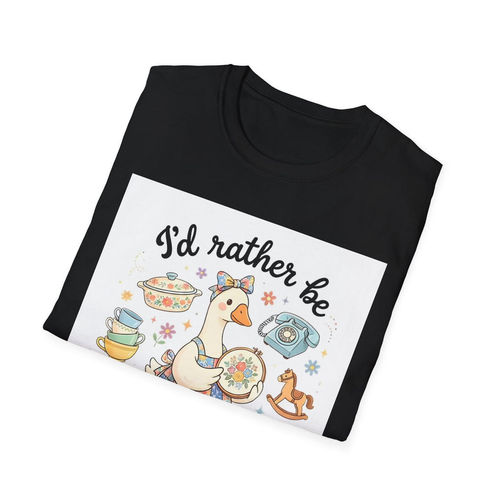 I’d Rather Be Thrifting T-Shirt — Vintage Thrift Store Duck Graphic Tee
