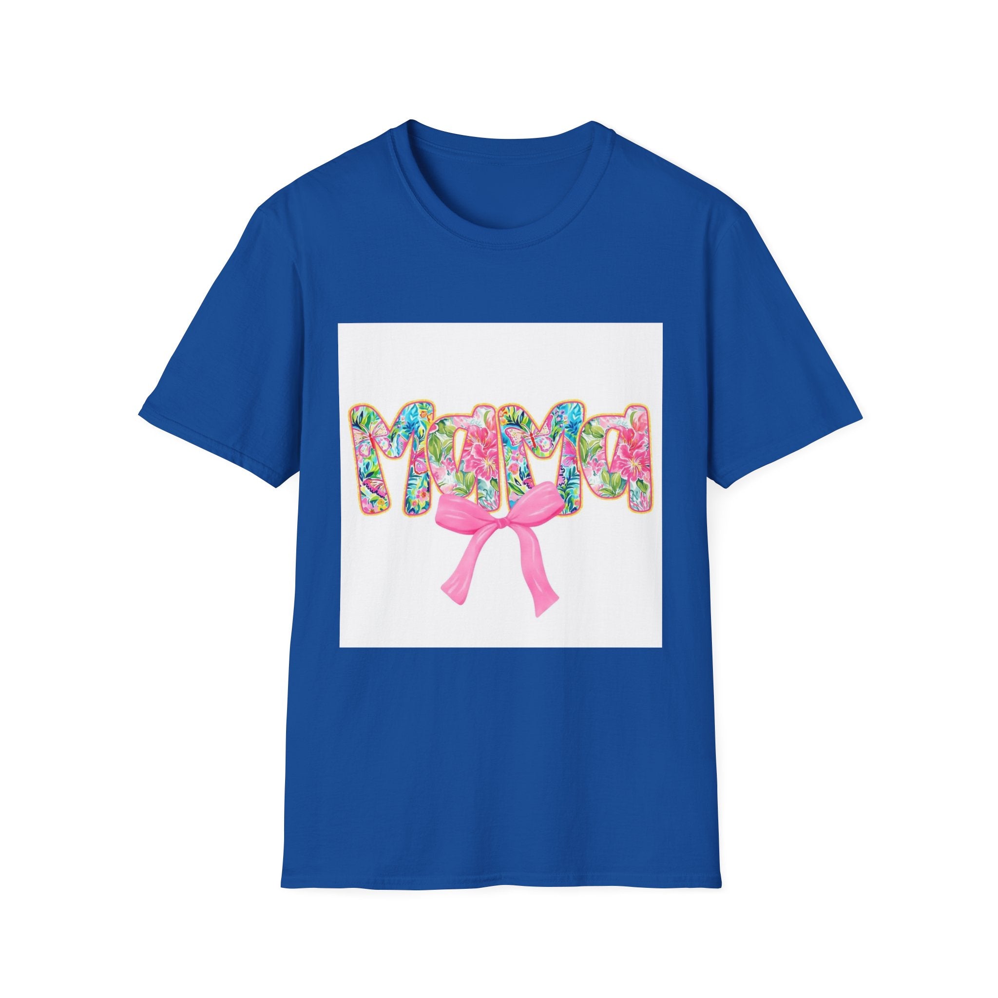 Mama Floral Graphic T-Shirt with Pink Bow