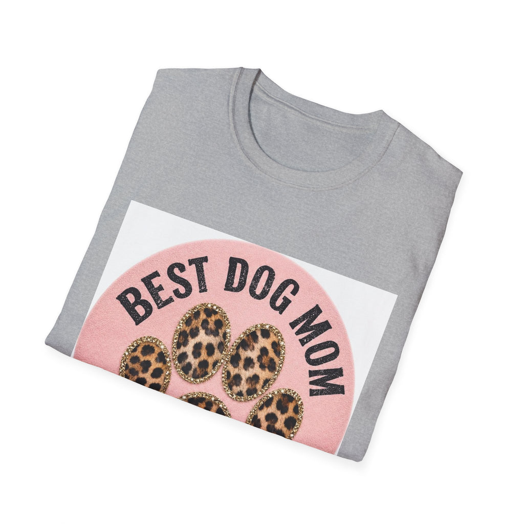 Best Dog Mom T-Shirt — Leopard Paw Graphic