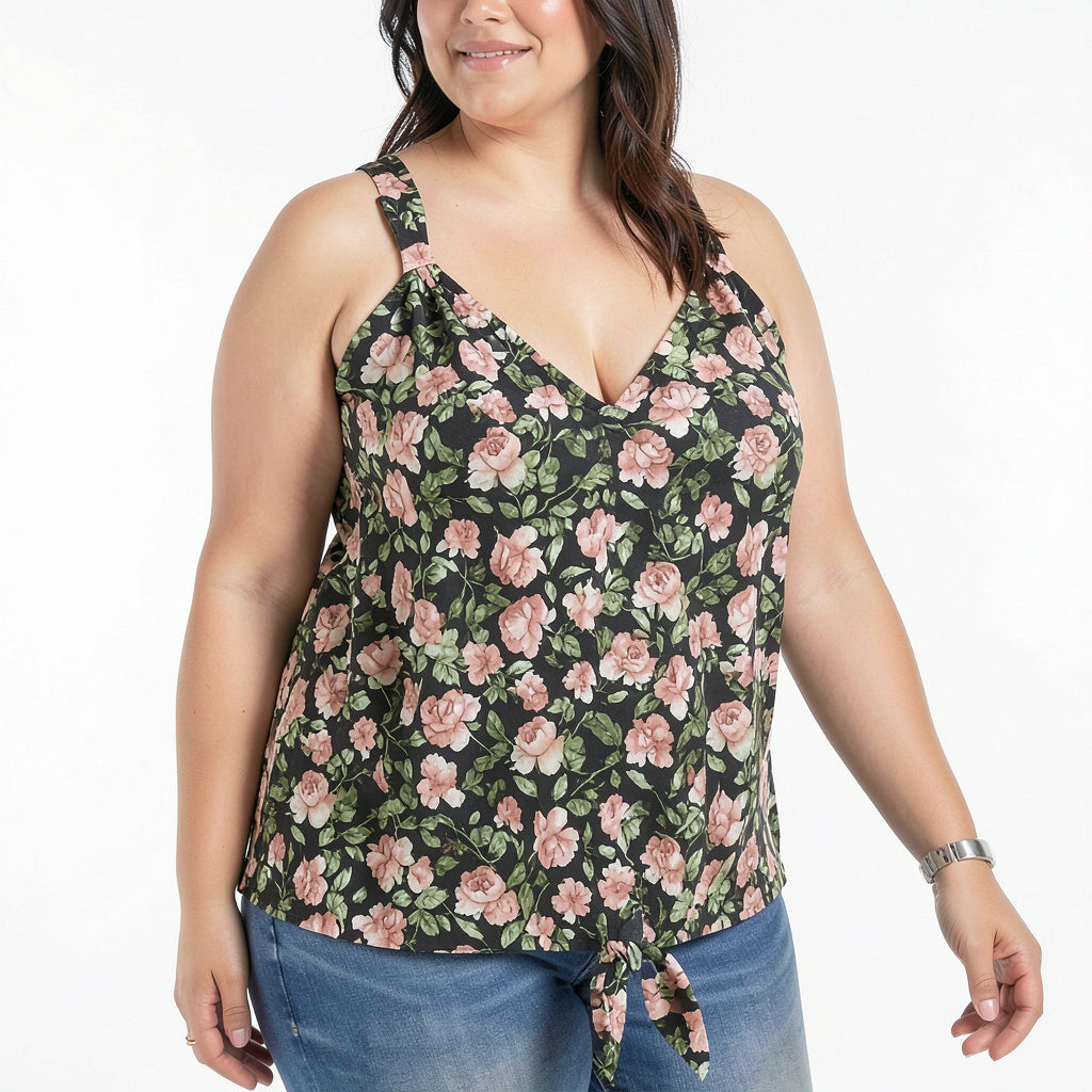 Inc Plus Size V-Neck Tie-Front Top, Size 2X