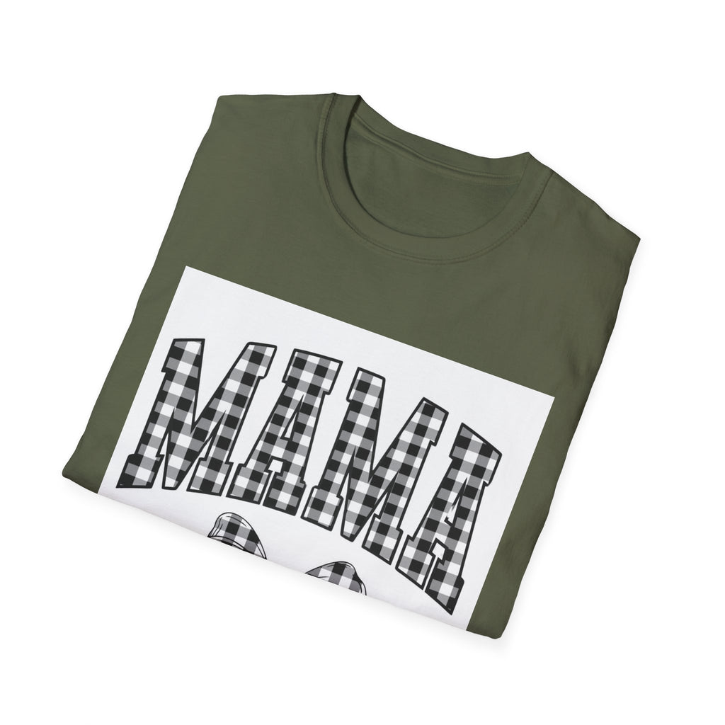 Mama Plaid Graphic T-Shirt — Buffalo Check Bow Mother's Day Tee