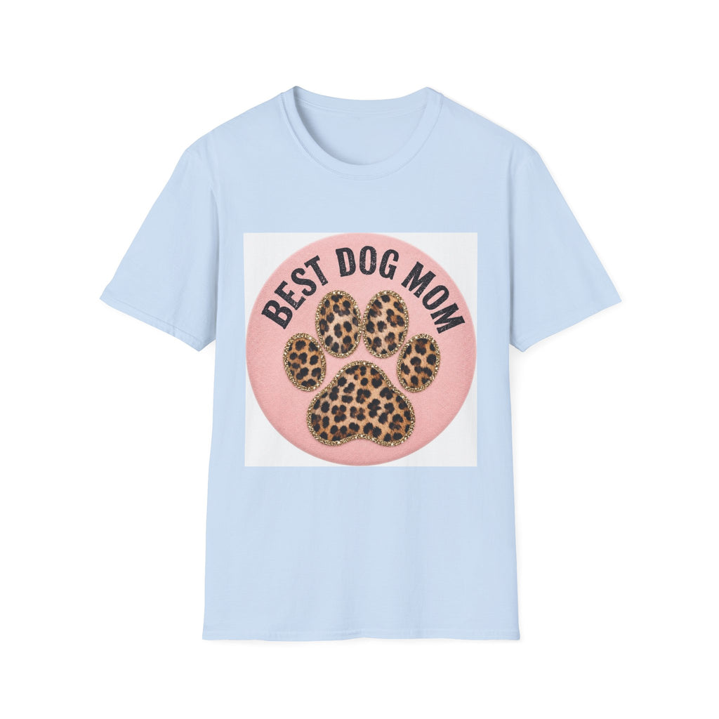 Best Dog Mom T-Shirt — Leopard Paw Graphic