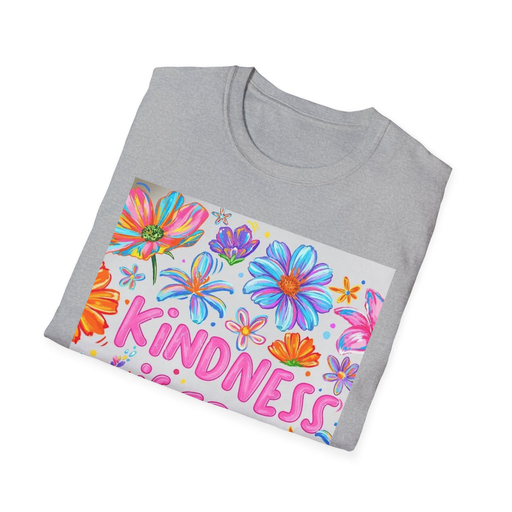Kindness Is Free Floral T-Shirt — Positive Quote Tee