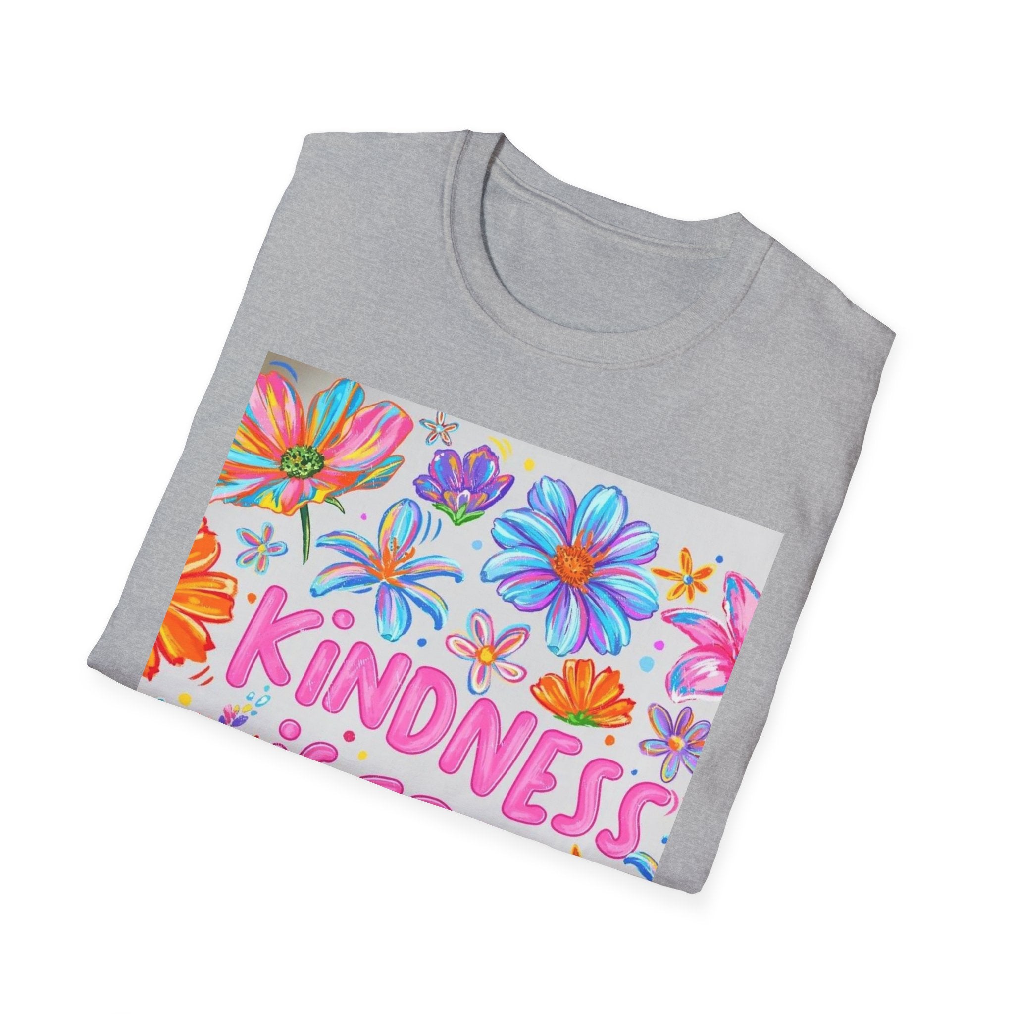 Kindness Is Free Floral T-Shirt — Positive Quote Tee