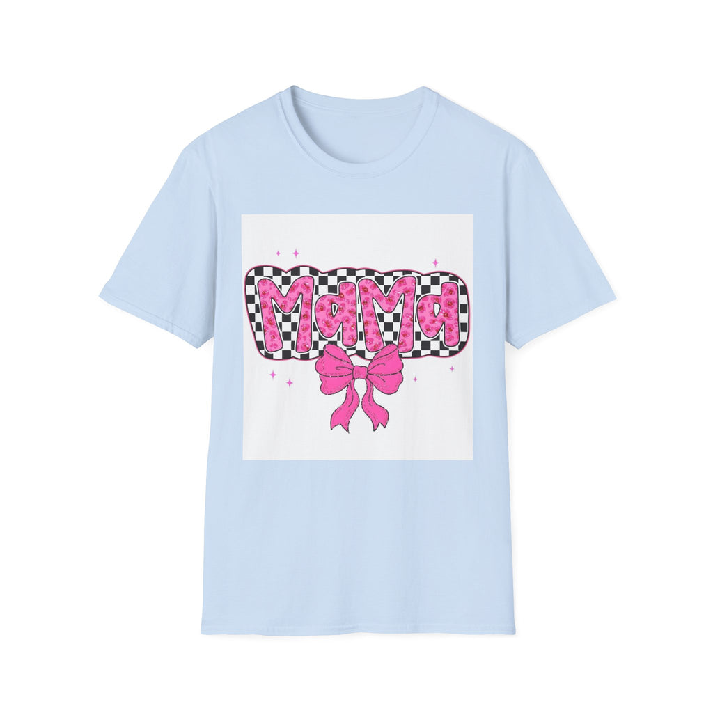 Mama Pink Checker Bow T-Shirt