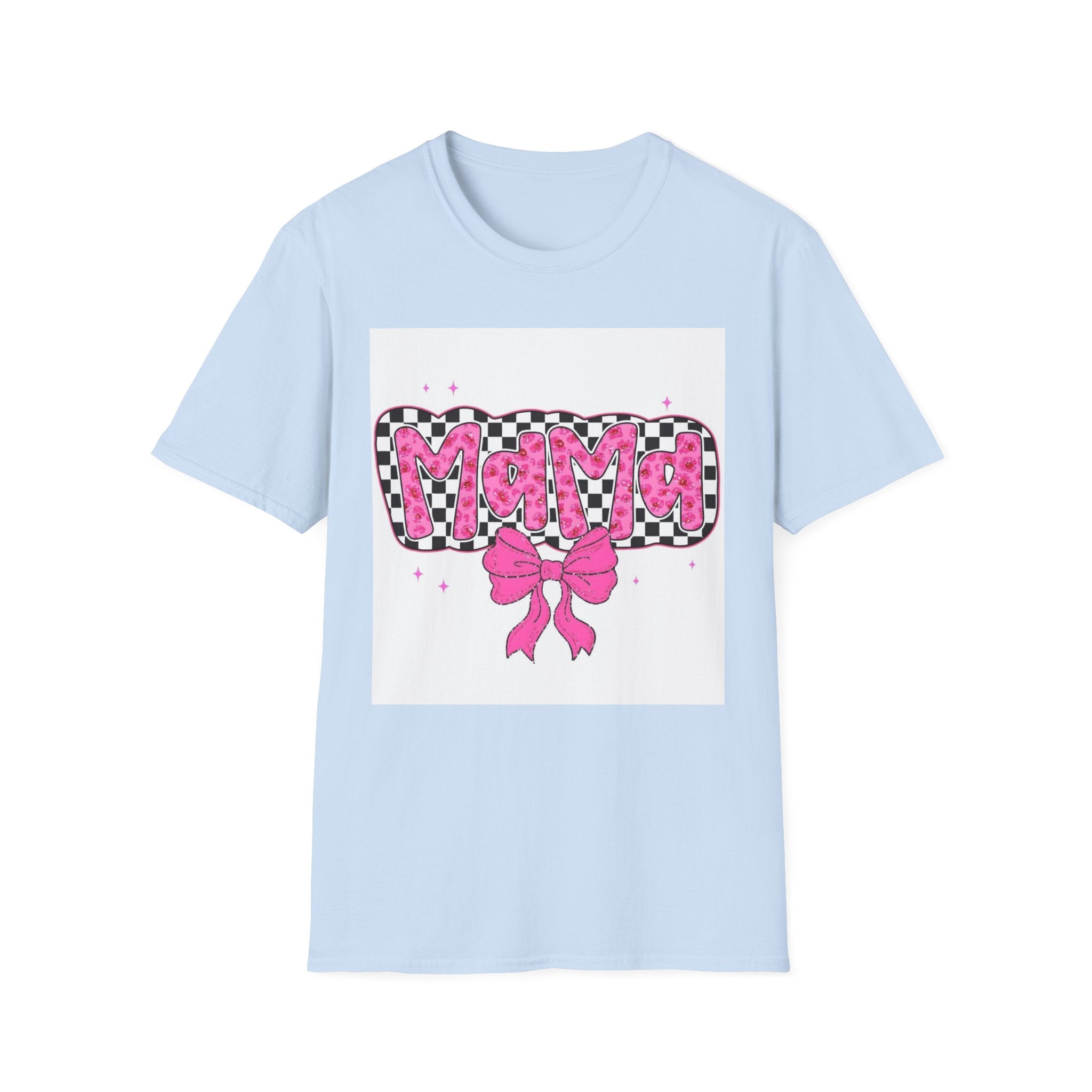 Mama Pink Checker Bow T-Shirt