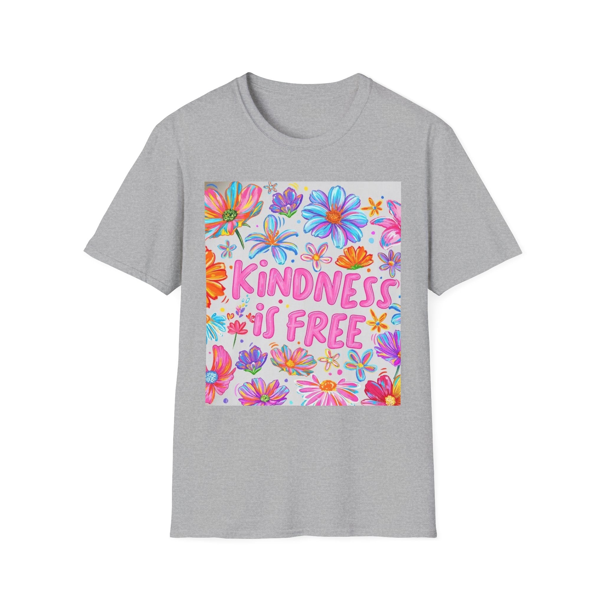 Kindness Is Free Floral T-Shirt — Positive Quote Tee