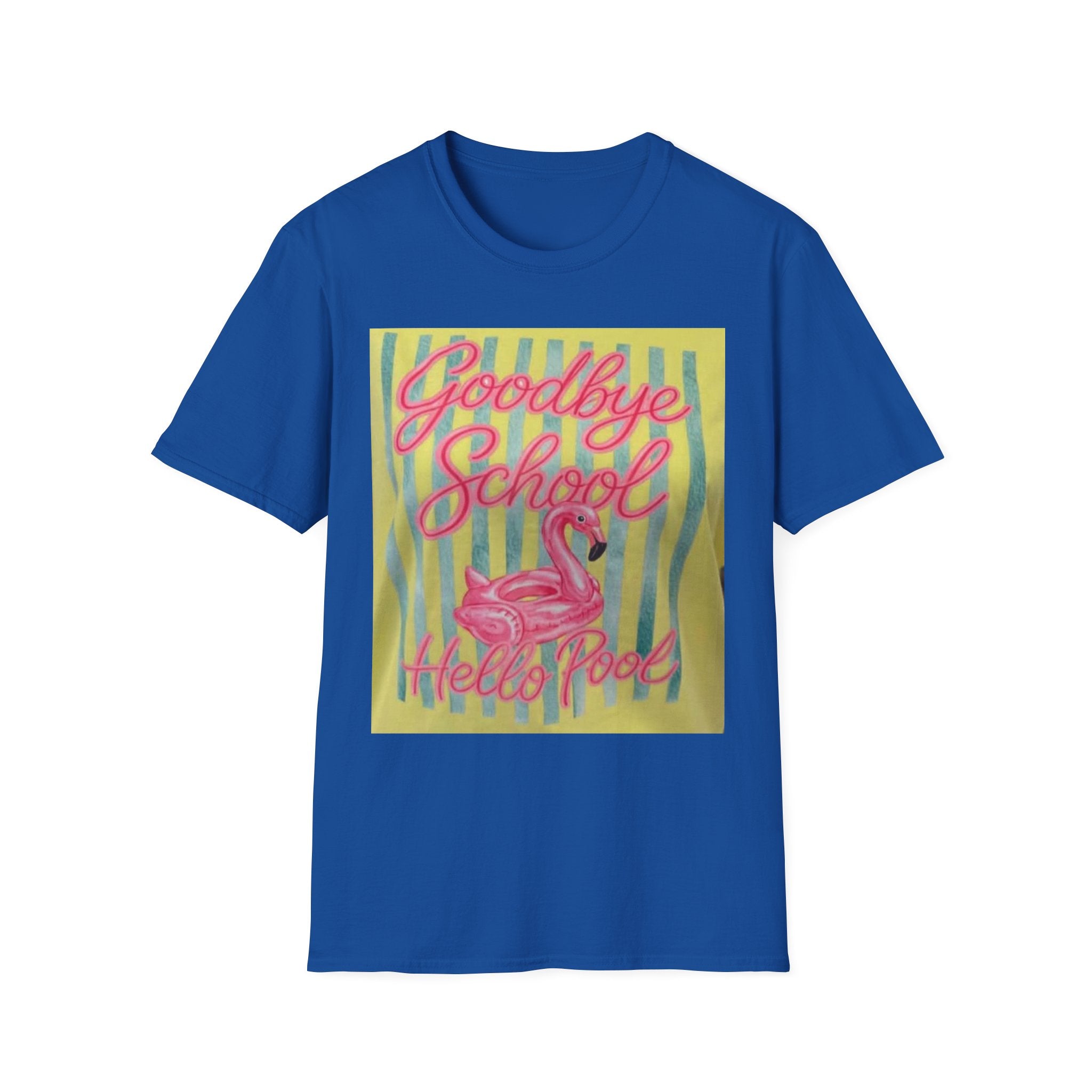 Goodbye School Hello Pool T-Shirt — Pink Flamingo Summer Graduation Tee