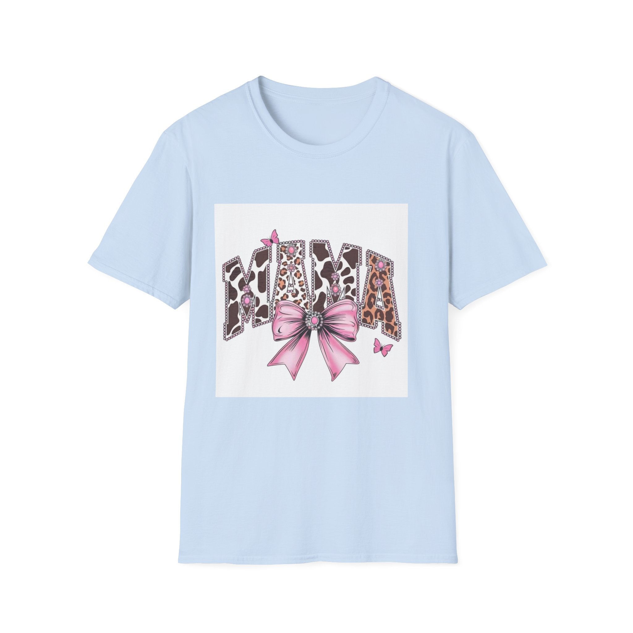 Mama Leopard Print T-Shirt with Pink Bow — Cute Mother’s Day Gift