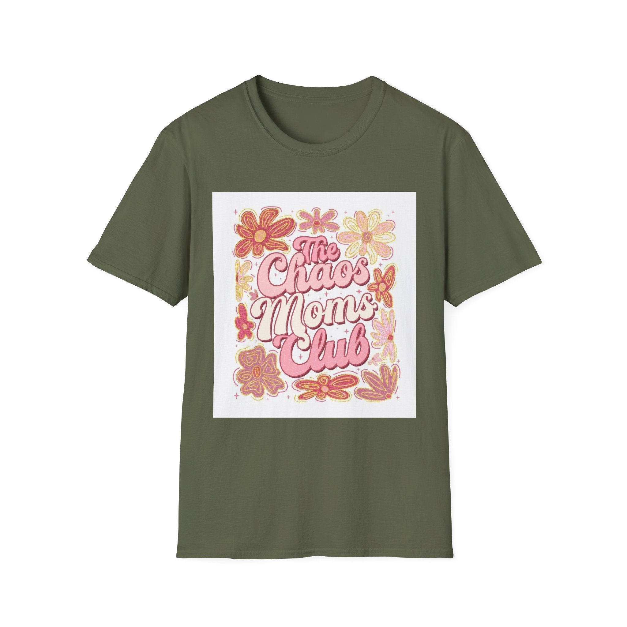 Mama’s Club T‑Shirt — "The Chaos Mom’s Club" Floral Retro Graphic Tee