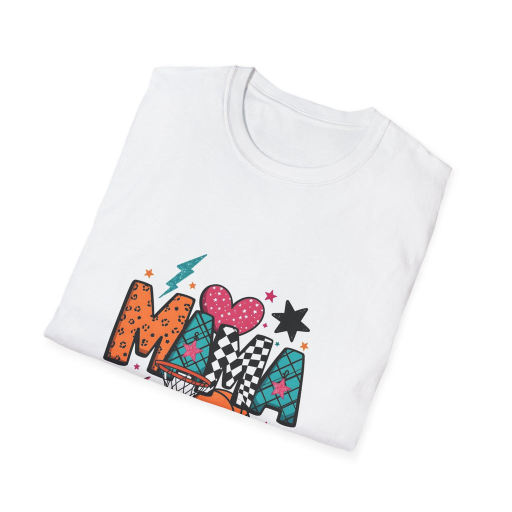 Mama Basketball Graphic T‑Shirt — Colorful Sports Mom Tee
