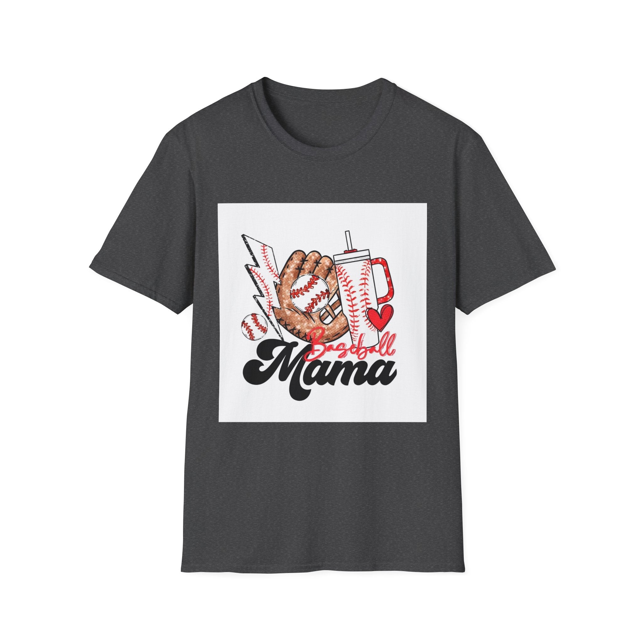 Baseball Mama T‑Shirt — Retro Glove & Bat Softball Mom Tee
