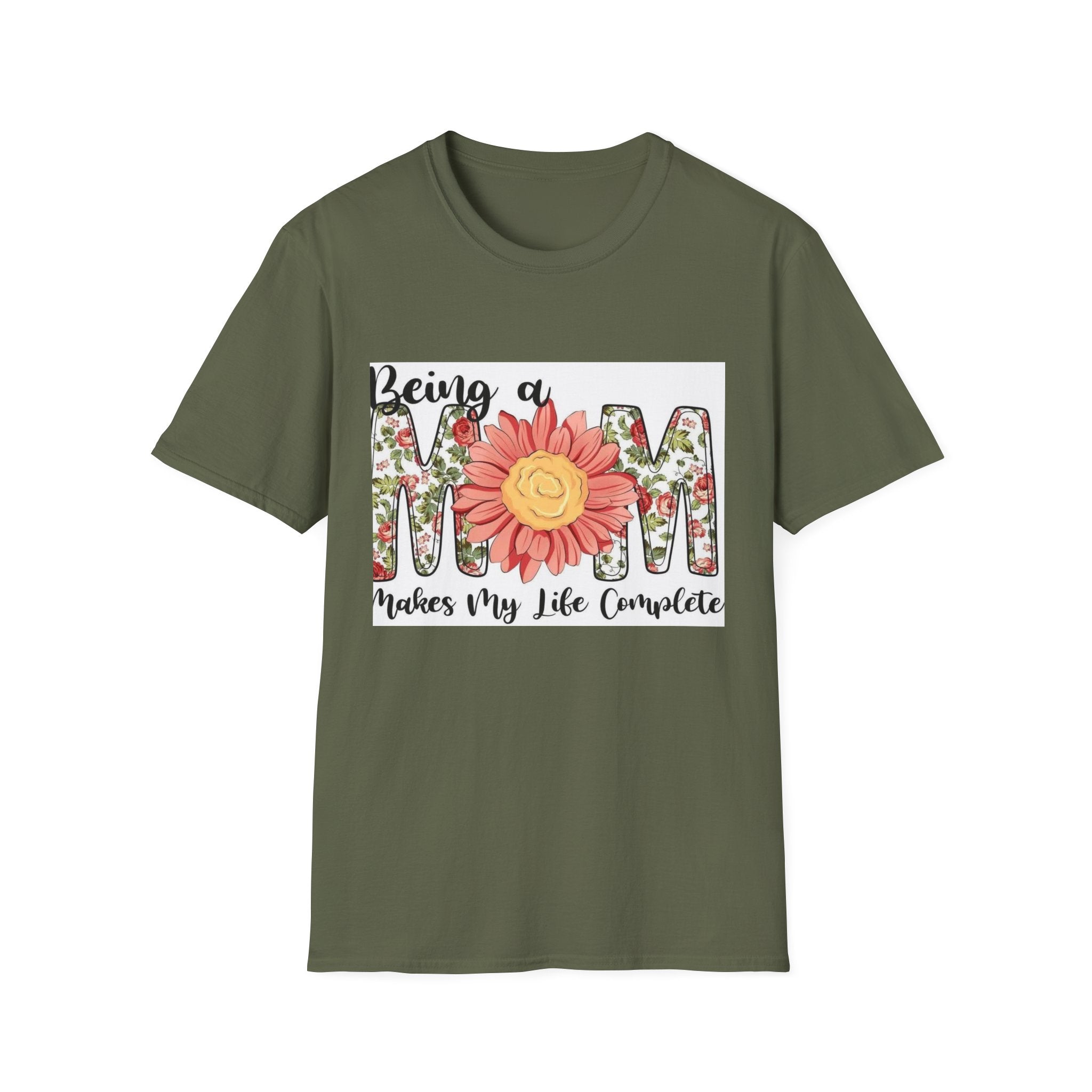 Mom Floral T-Shirt - "Being a Mom Makes My Life Complete"
