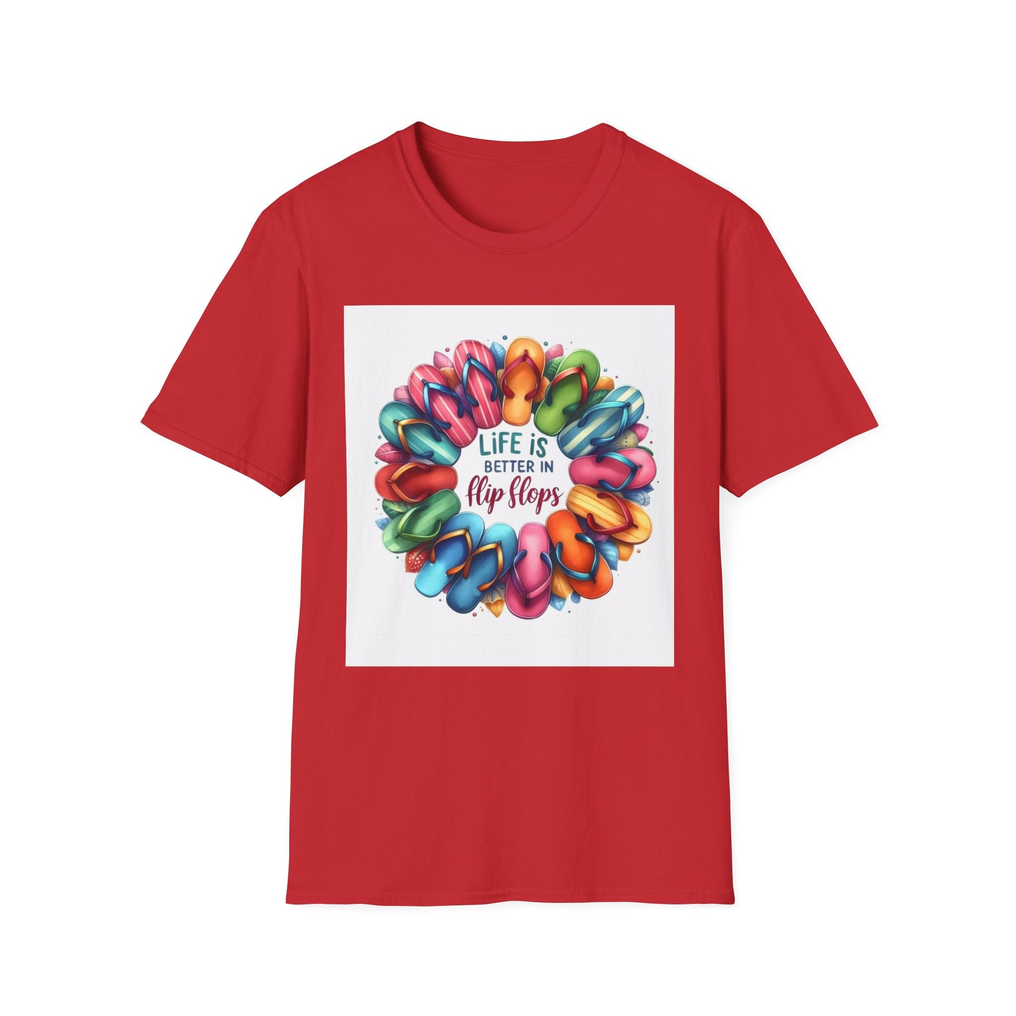 Flip Flop Circle Graphic T-Shirt - "Life Is Better in Flip Flops" Summer Tee