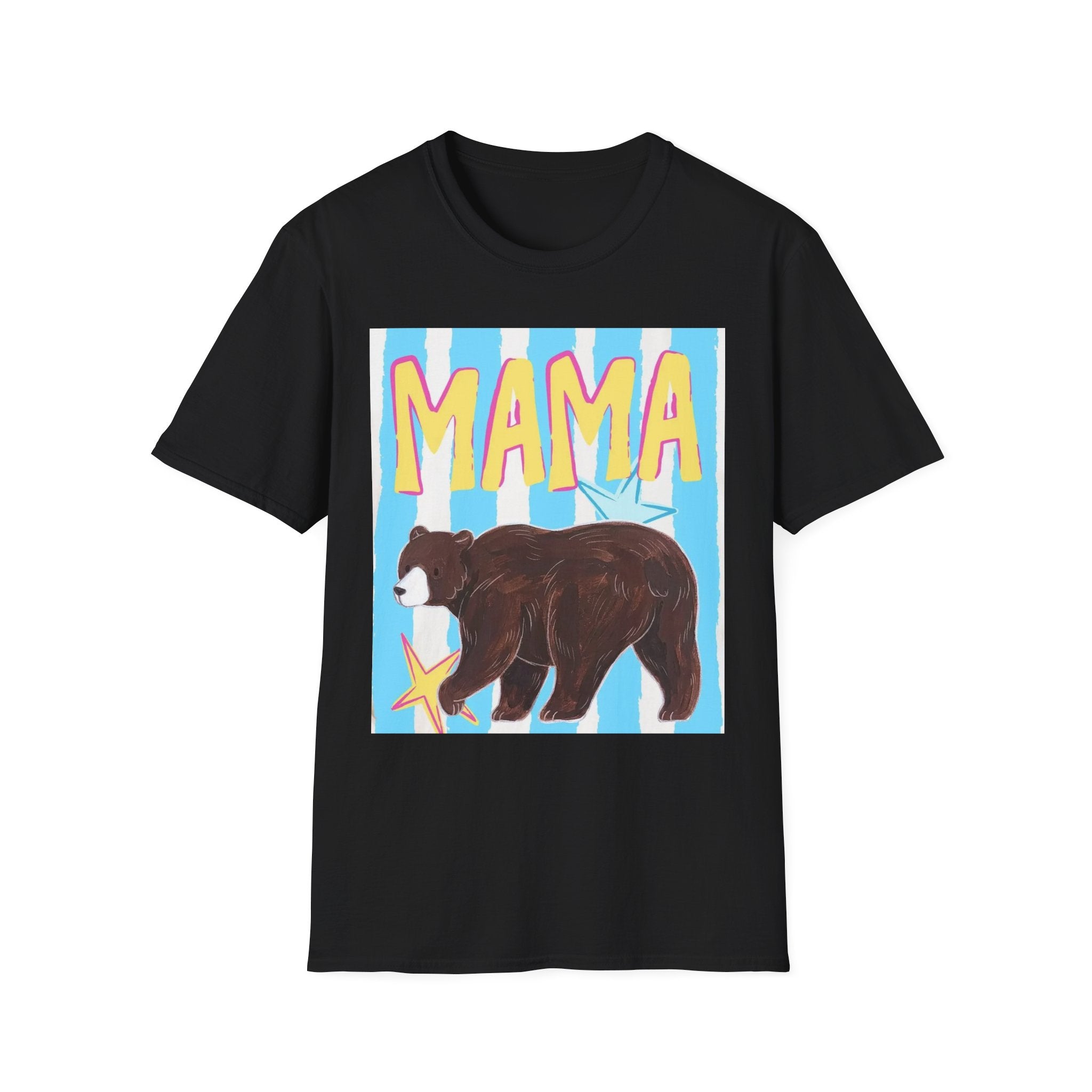 Mama Bear T-Shirt — Retro Striped Mom Gift Shirt