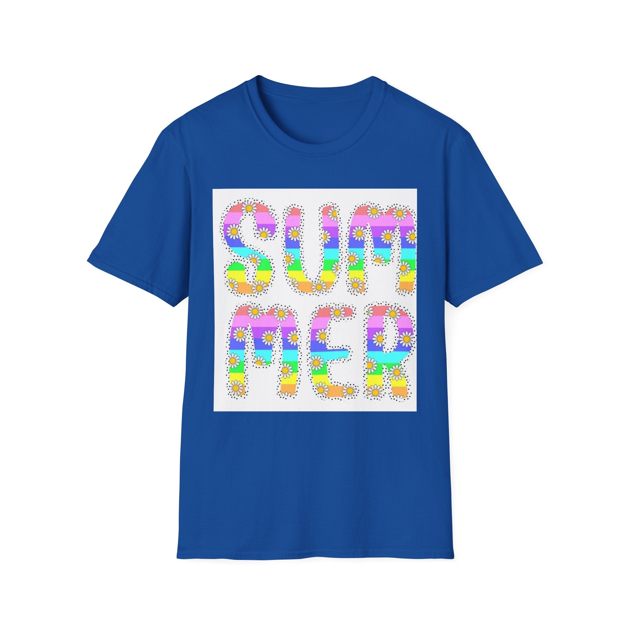 Summer Floral Graphic T‑Shirt — Colorful 'SUMMER' Text Design