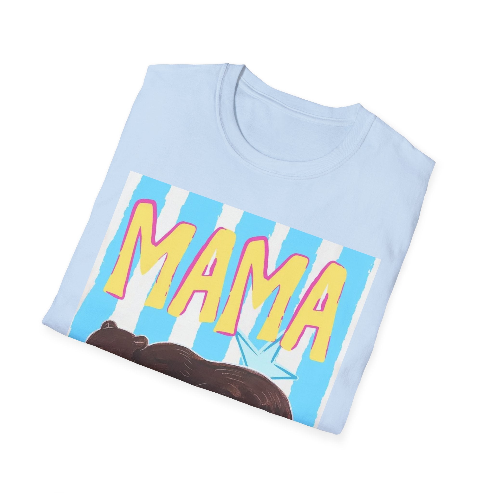 Mama Bear T-Shirt — Retro Striped Mom Gift Shirt