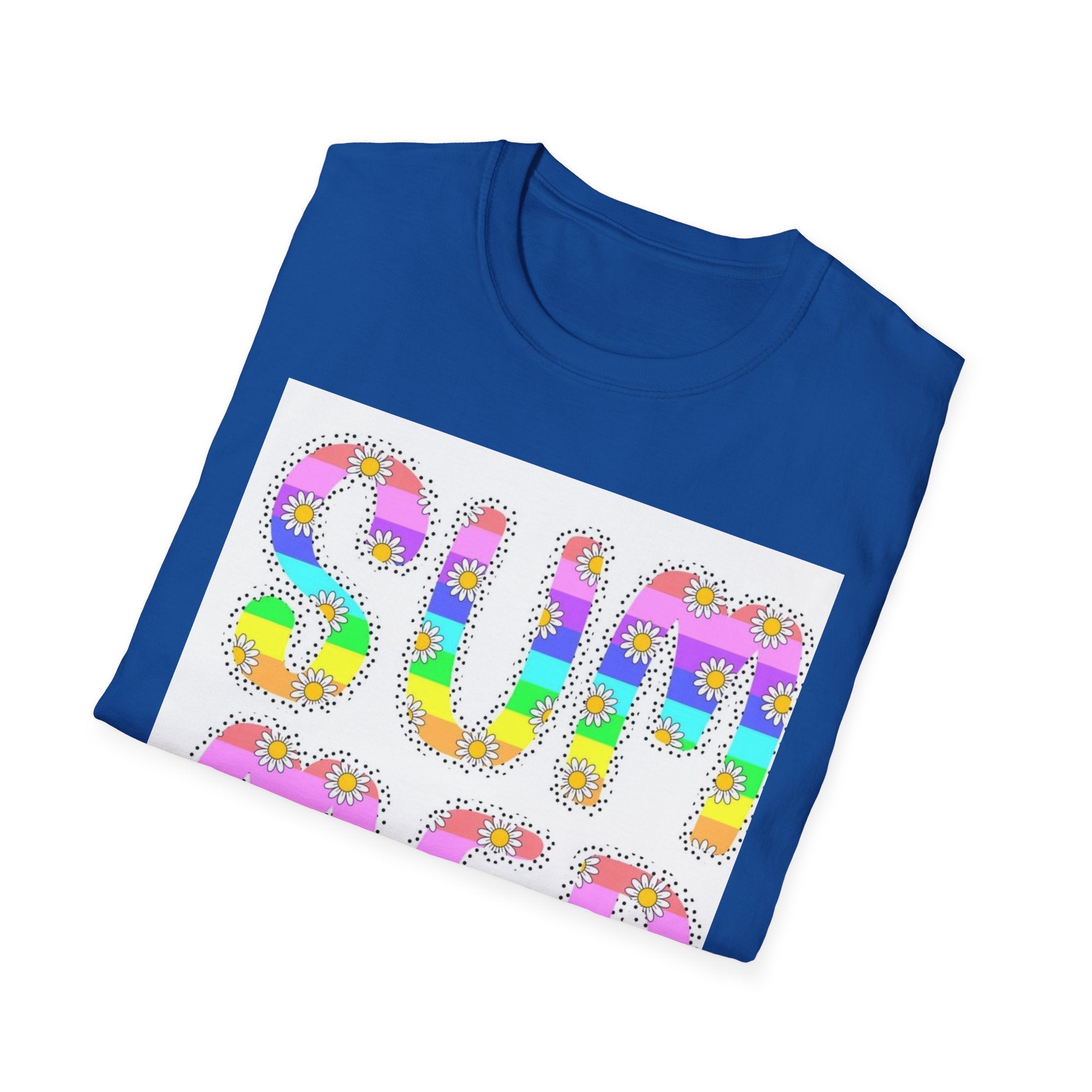 Summer Floral Graphic T‑Shirt — Colorful 'SUMMER' Text Design