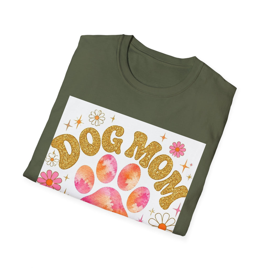 Dog Mom Club T-Shirt — Retro Floral Paw Graphic Tee for Dog Lovers