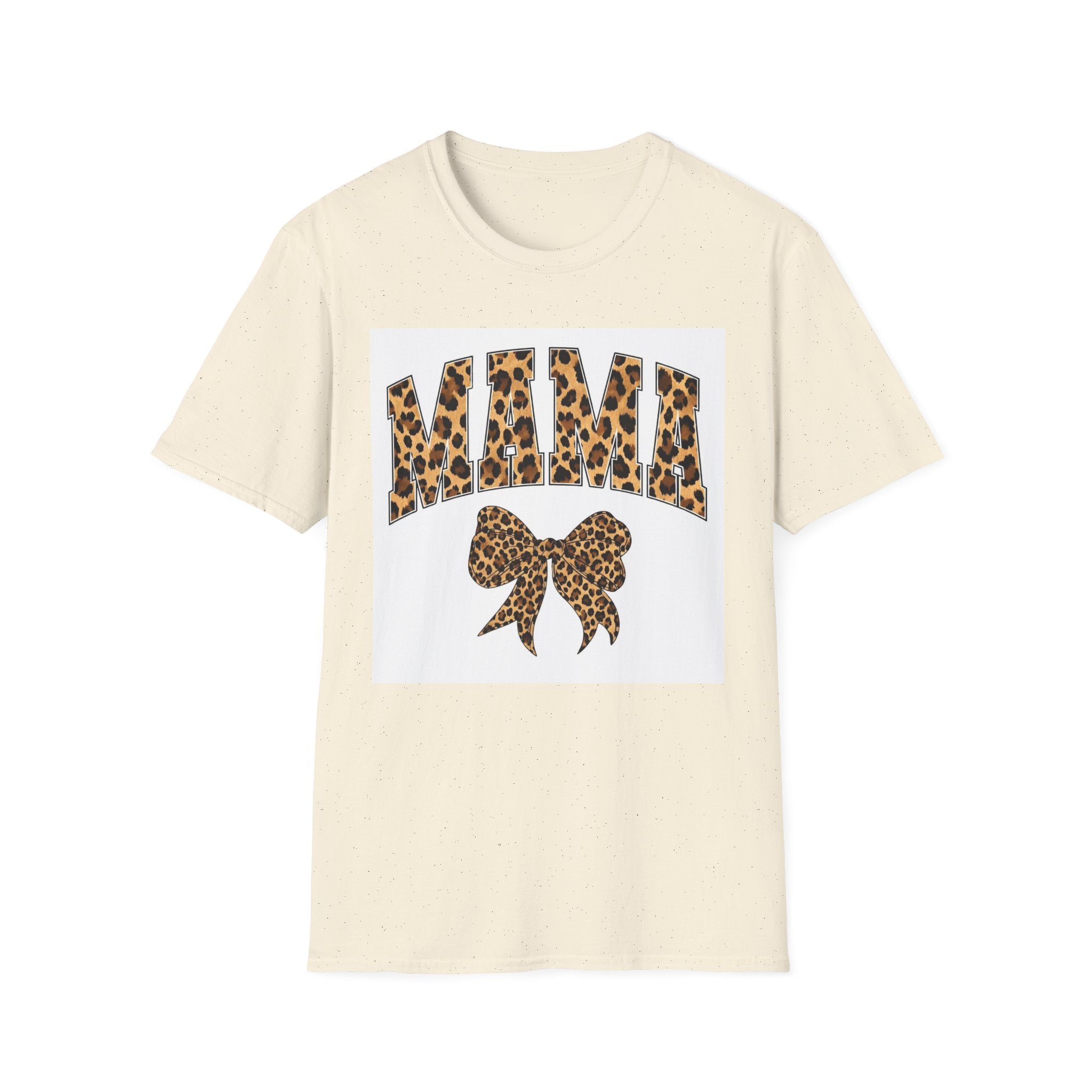 Mama Leopard Bow T-Shirt — Cute Leopard Print Mom Tee