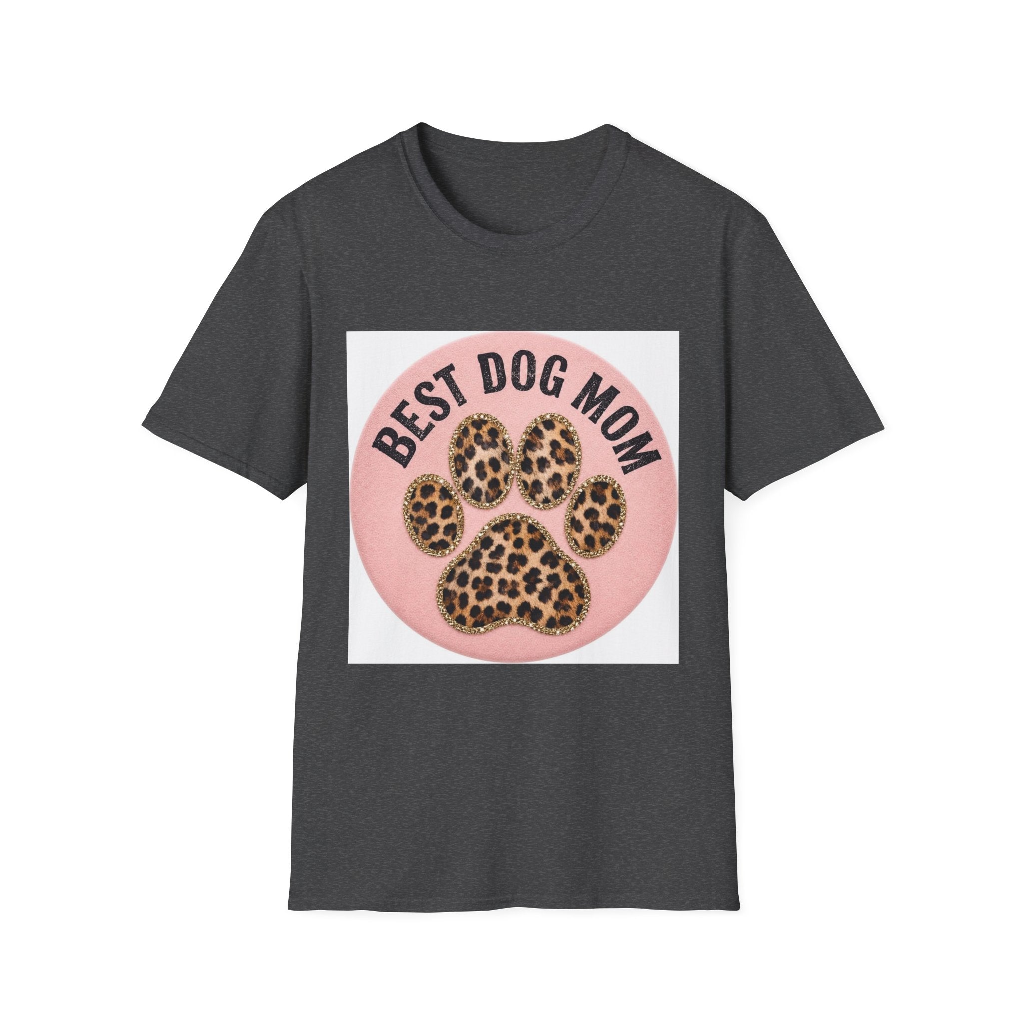 Best Dog Mom T-Shirt — Leopard Paw Graphic
