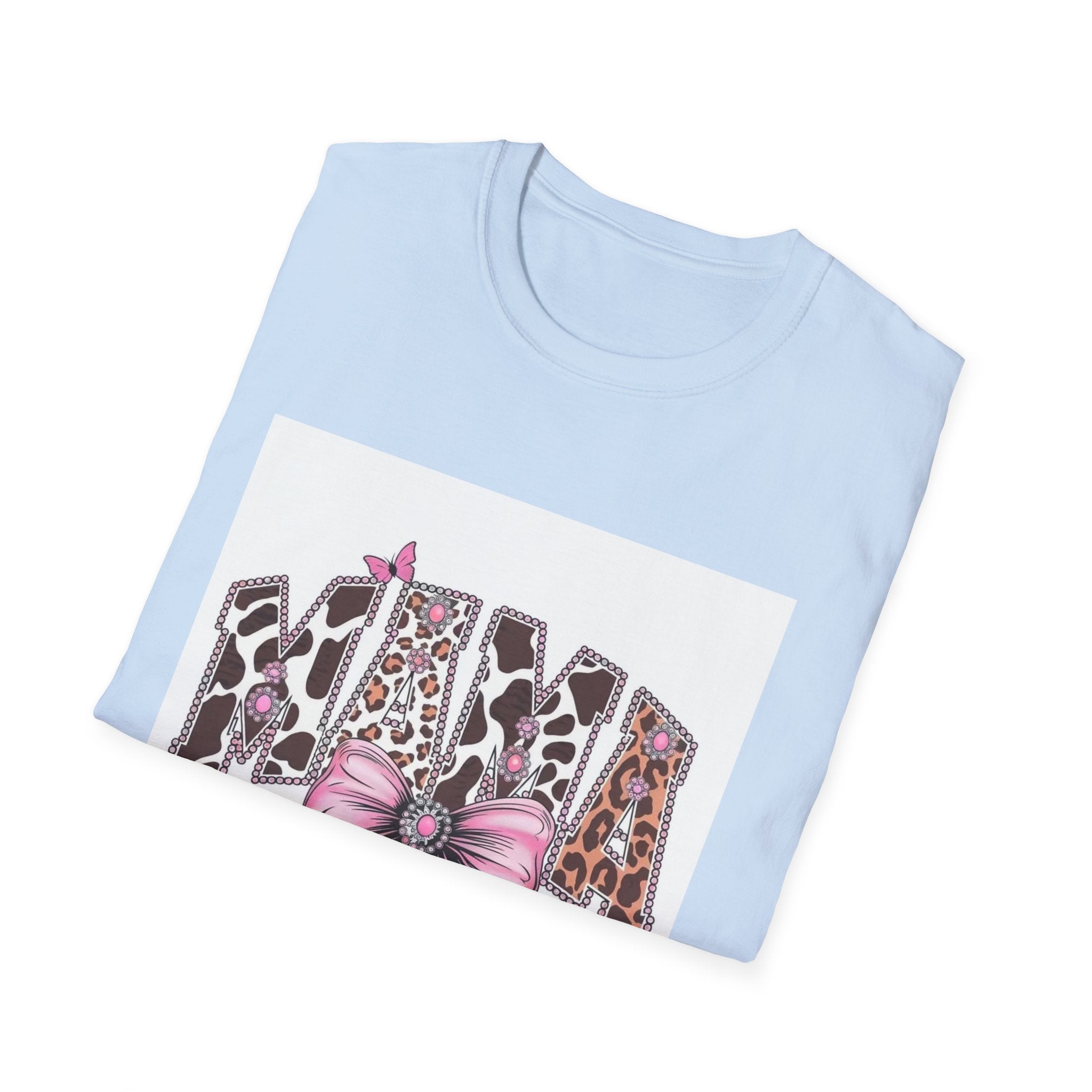 Mama Leopard Print T-Shirt with Pink Bow — Cute Mother’s Day Gift