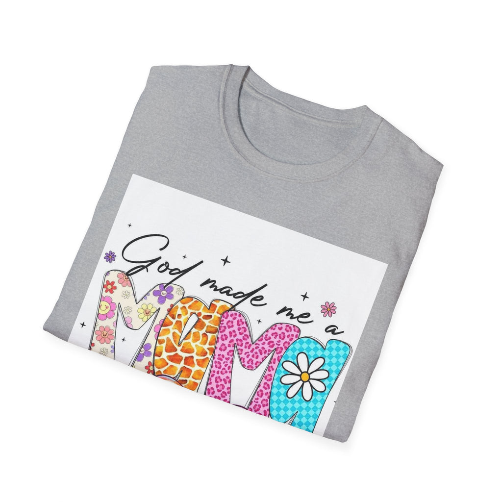 God Made Me a Mama Floral Mom T-Shirt