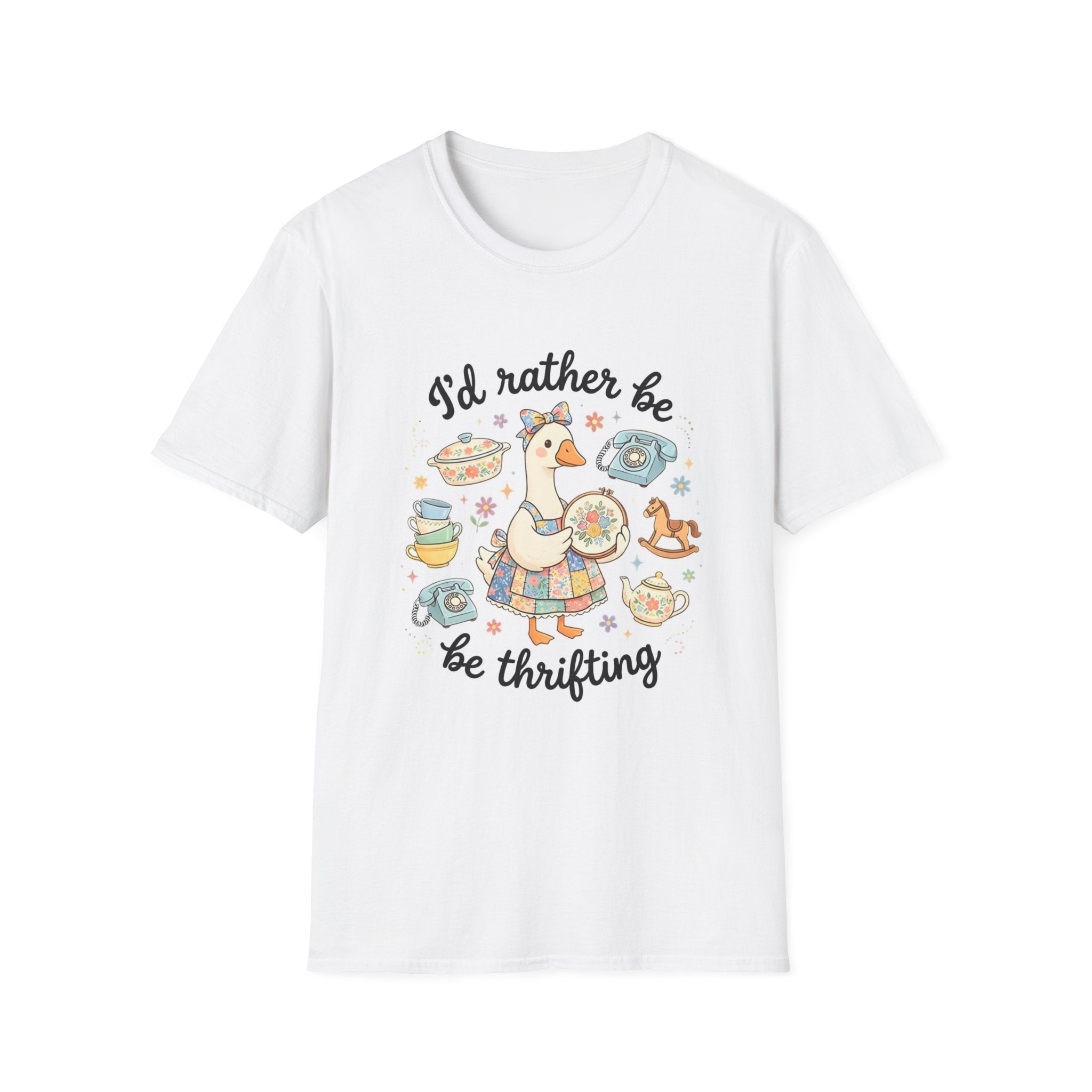 I’d Rather Be Thrifting T-Shirt — Vintage Thrift Store Duck Graphic Tee