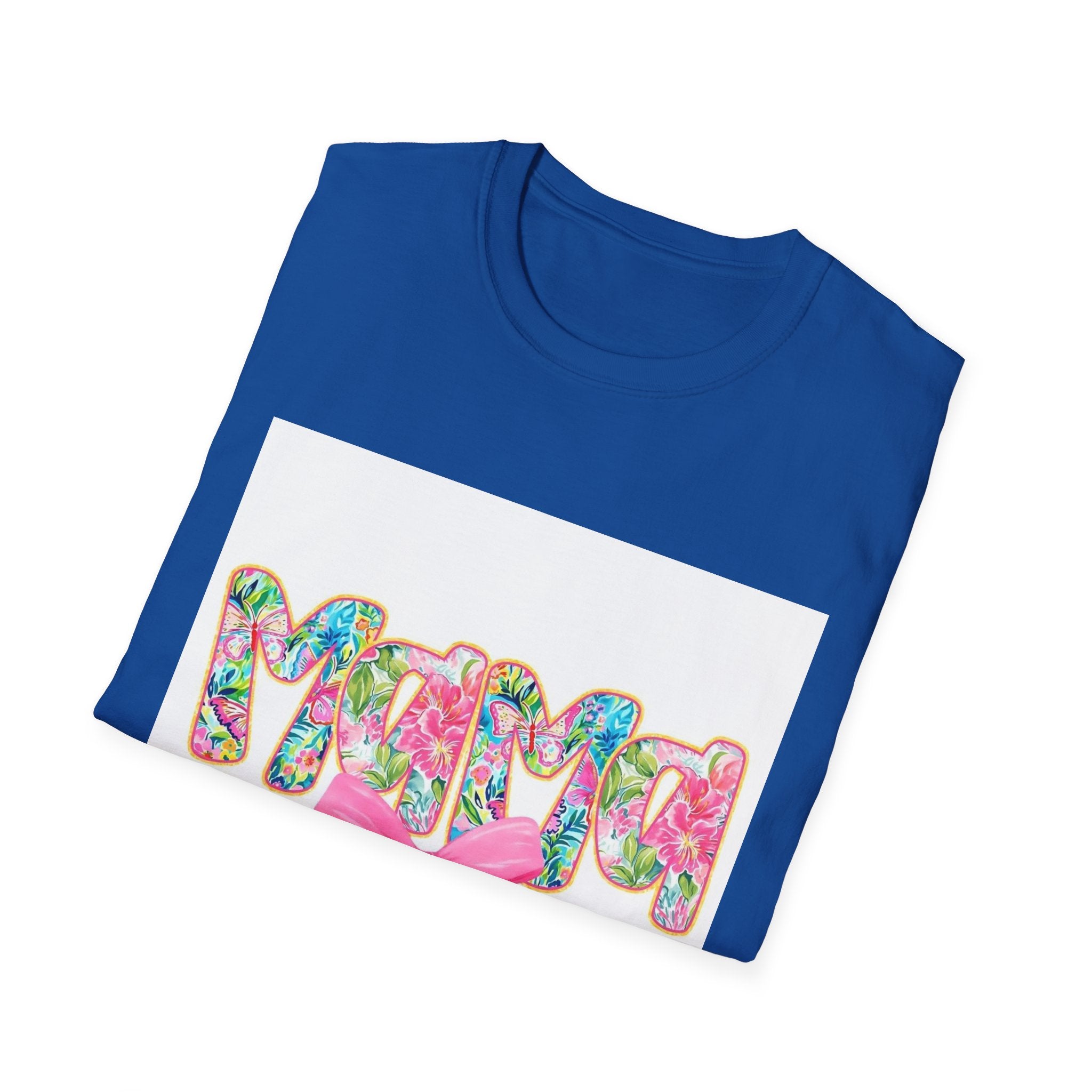 Mama Floral Graphic T-Shirt with Pink Bow