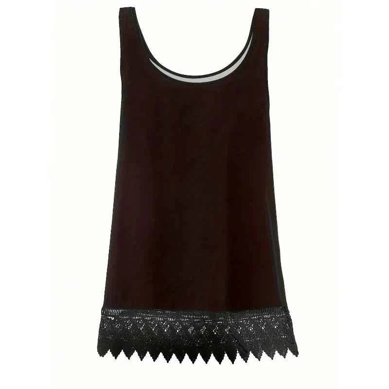 Plus Size Women's Lace Patchwork Sleeveless Vest