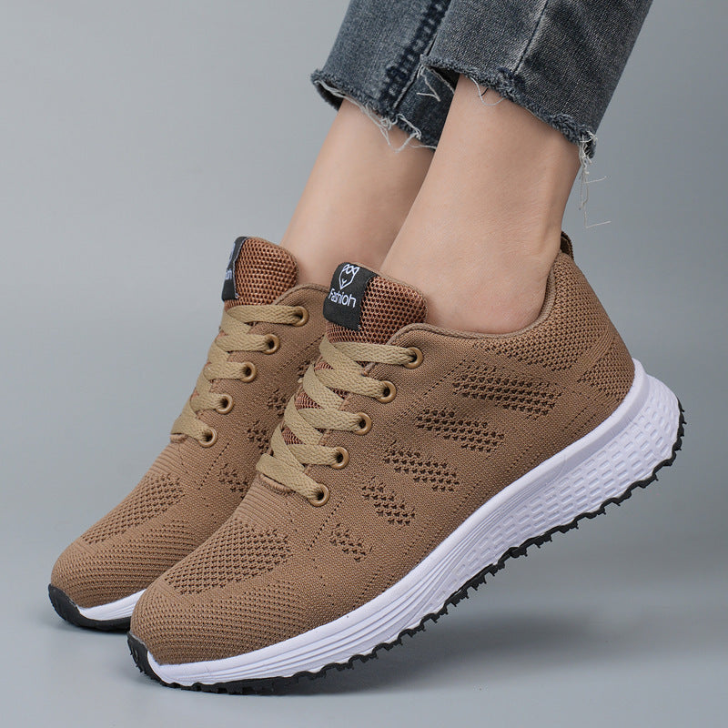 Plus Size Spring And Autumn Sneakers Women's Fly-kit Mesh Women's Shoes