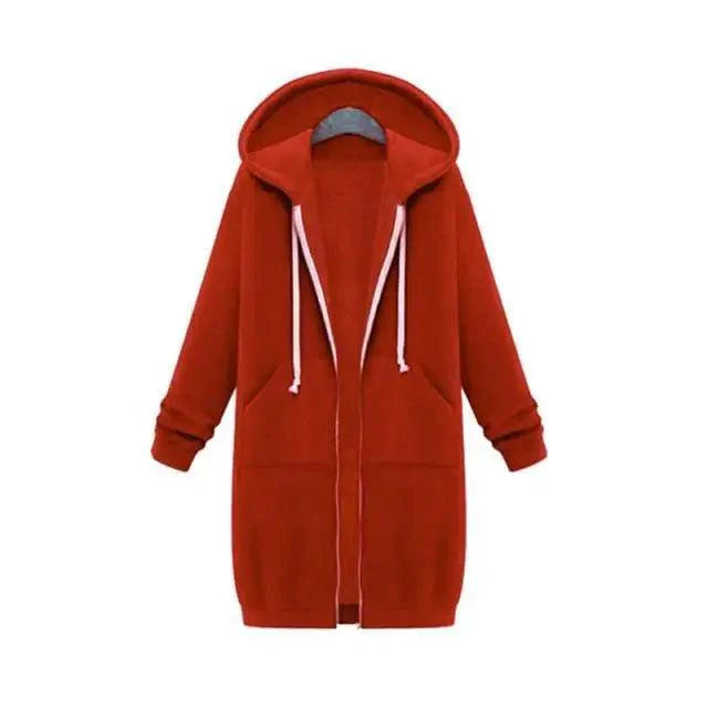 Luxury Women's Autumn Winter Thickening Hoodies Leisure Loose Hooded Jackets Pockets Plus Size Sweatshirt Sports Dresses Outwear Women's Hooded Flannel Jacket Casual Fleece Windbreaker Hoodie