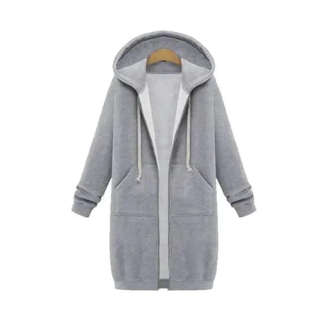 Luxury Women's Autumn Winter Thickening Hoodies Leisure Loose Hooded Jackets Pockets Plus Size Sweatshirt Sports Dresses Outwear Women's Hooded Flannel Jacket Casual Fleece Windbreaker Hoodie