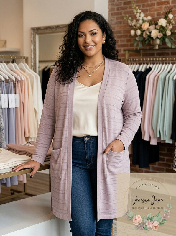 Belldini Plus Size Textured Open-Front Cardigan, Size 3X