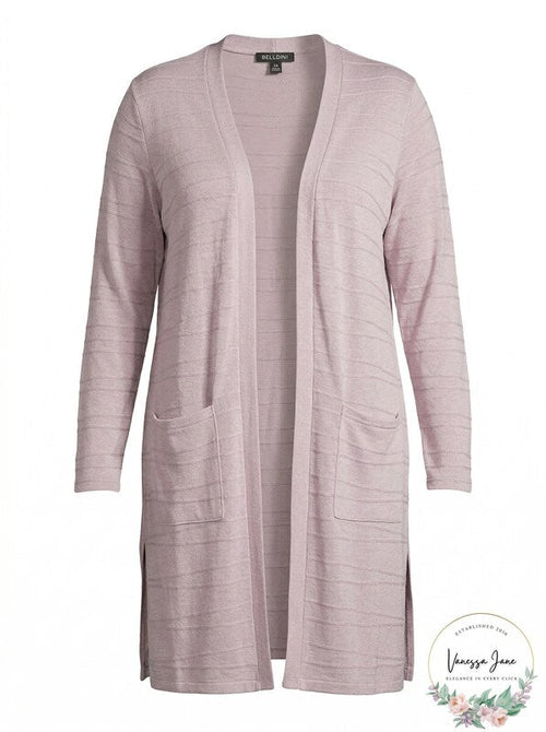 Belldini Plus Size Textured Open-Front Cardigan, Size 3X